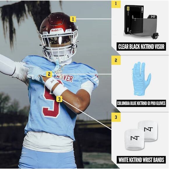 Nxtrnd G2 Pro Football Gloves Men’s Ultra Sticky Receiver Gloves XX-Large Blue - Picture 5 of 7